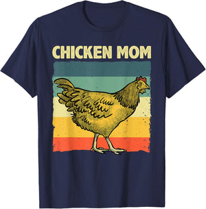 Cool Chicken Mom Art Chicken Farmer Poultry Farm T-Shirt - T-Shirt | Navy