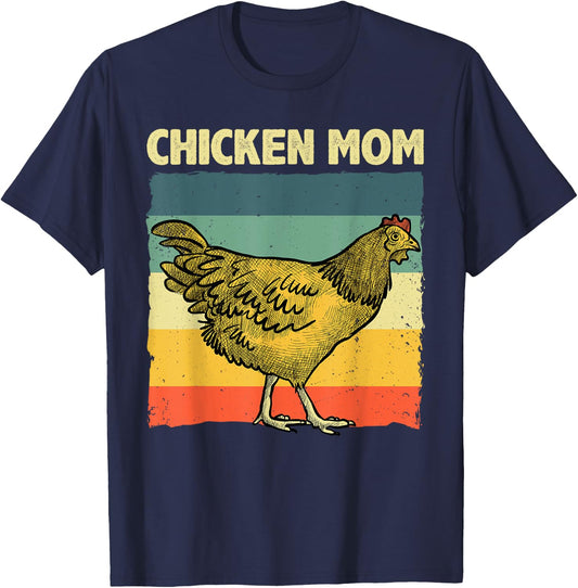 Cool Chicken Mom Art Chicken Farmer Poultry Farm T-Shirt - T-Shirt | Navy