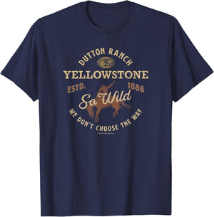 Yellowstone Dutton Ranch So Wild Logo T-Shirt - T-Shirt | Navy