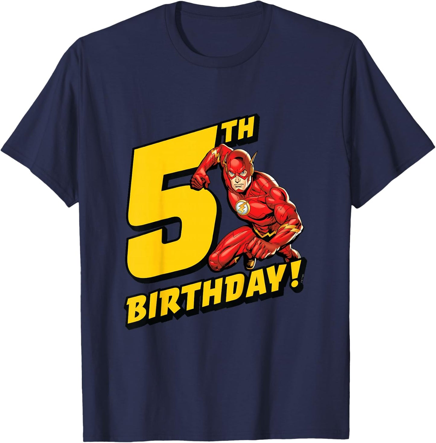 Kids The Flash 5th Birthday T-Shirt - T-Shirt | Navy