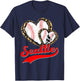 Vintage Seattle Baseball Leopard Heart Baseball Fans T-Shirt - T-Shirt | Navy