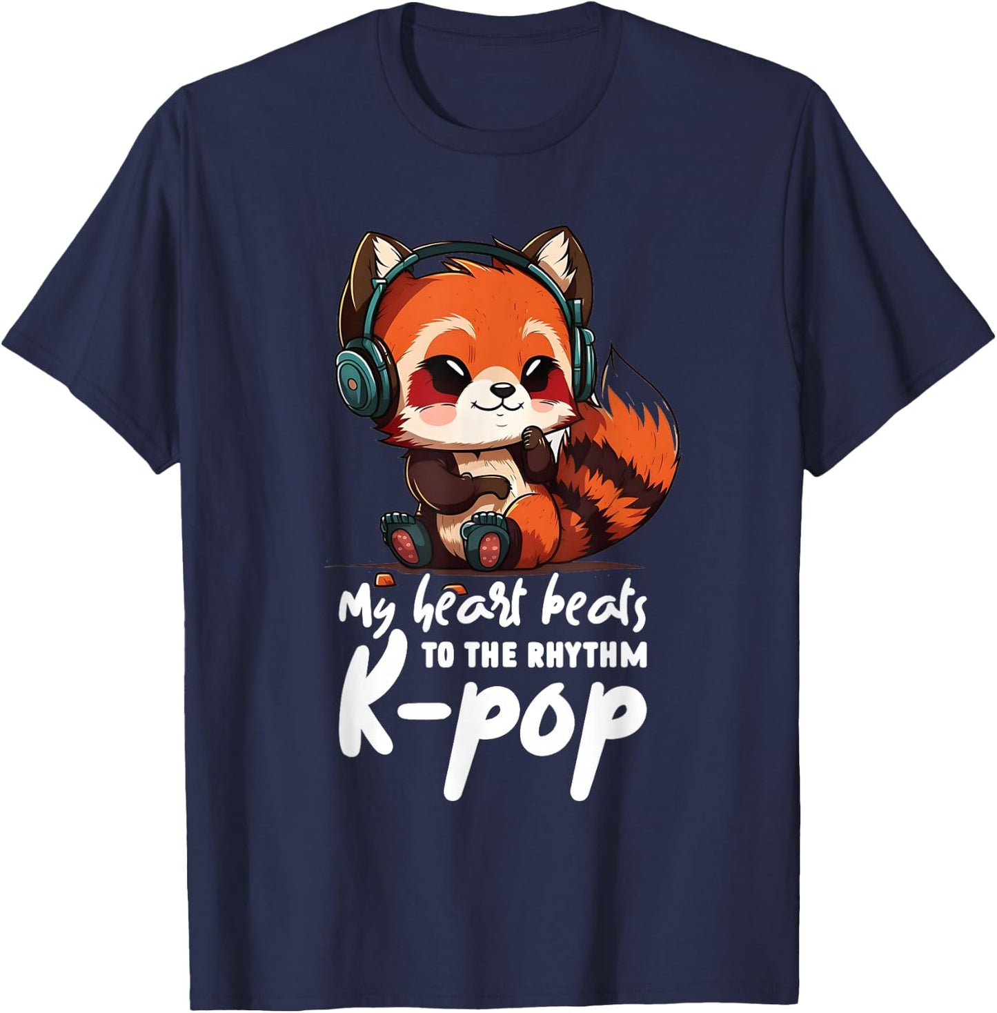 Kpop Items Bias Red Panda Korean Pop Merch K-pop Merchandise T-Shirt - T-Shirt | Navy