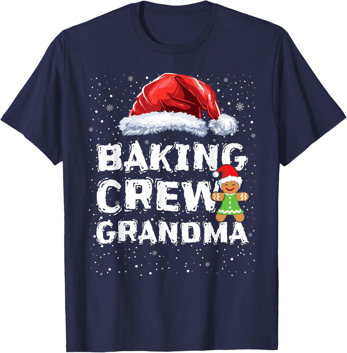 Cookie Baking Crew Shirt Grandma Matching Christmas T-Shirt - T-Shirt | Navy