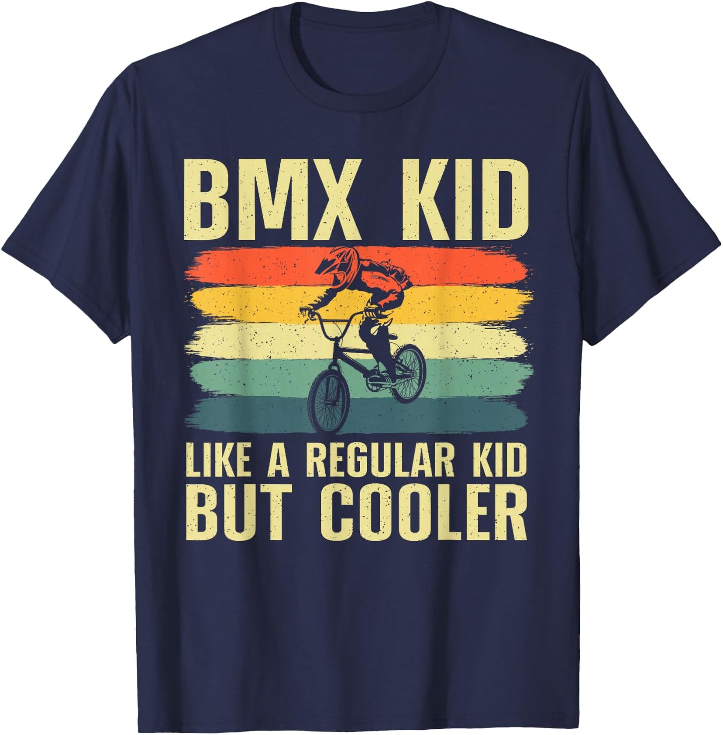Cool BMX For Kids Boys Men BMX Racing Off Road Bike Riders T-Shirt - T-Shirt | Navy