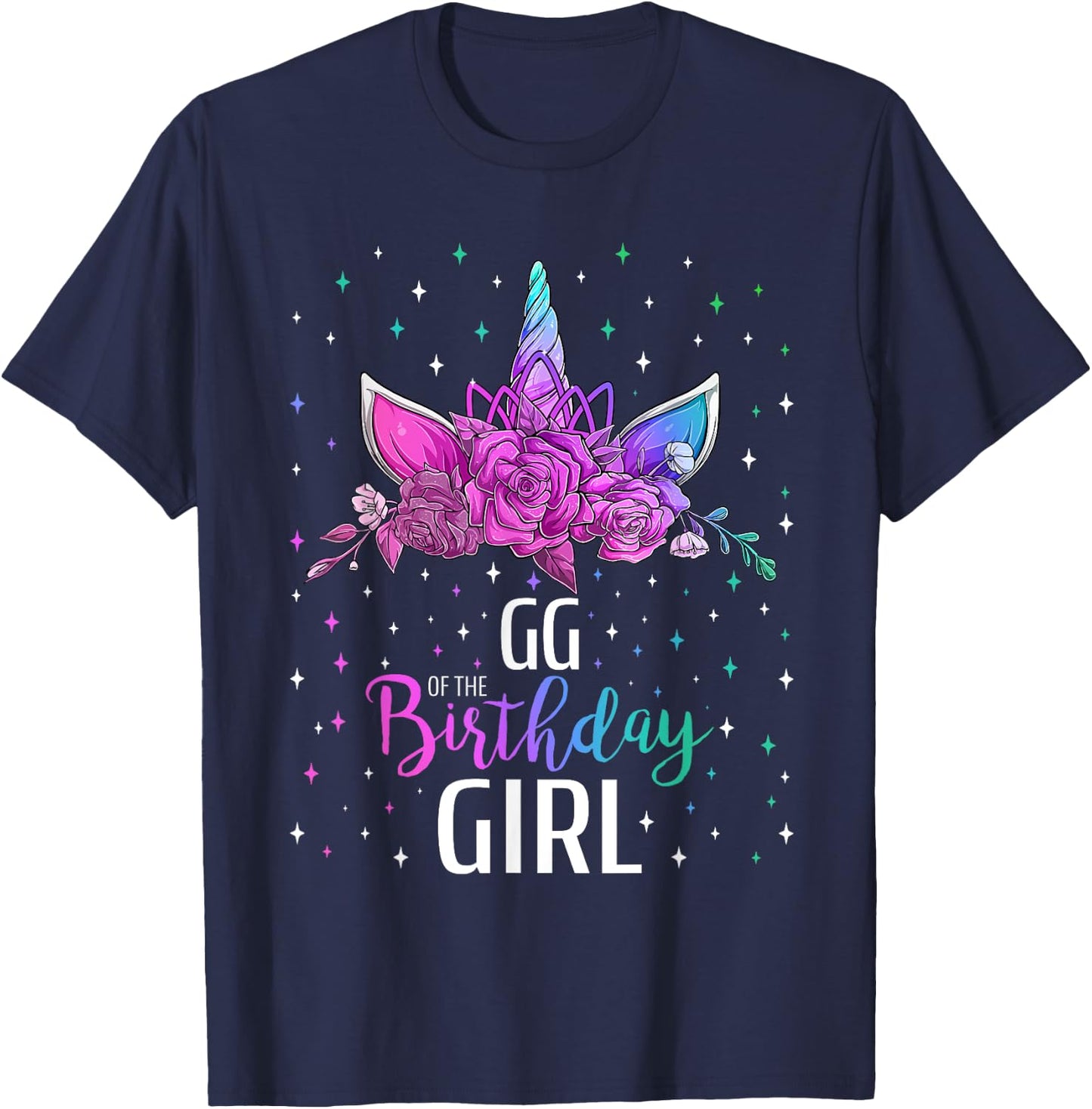 GG Of The Birthday Girl Unicorn Bday Party T-Shirt - T-Shirt | Navy