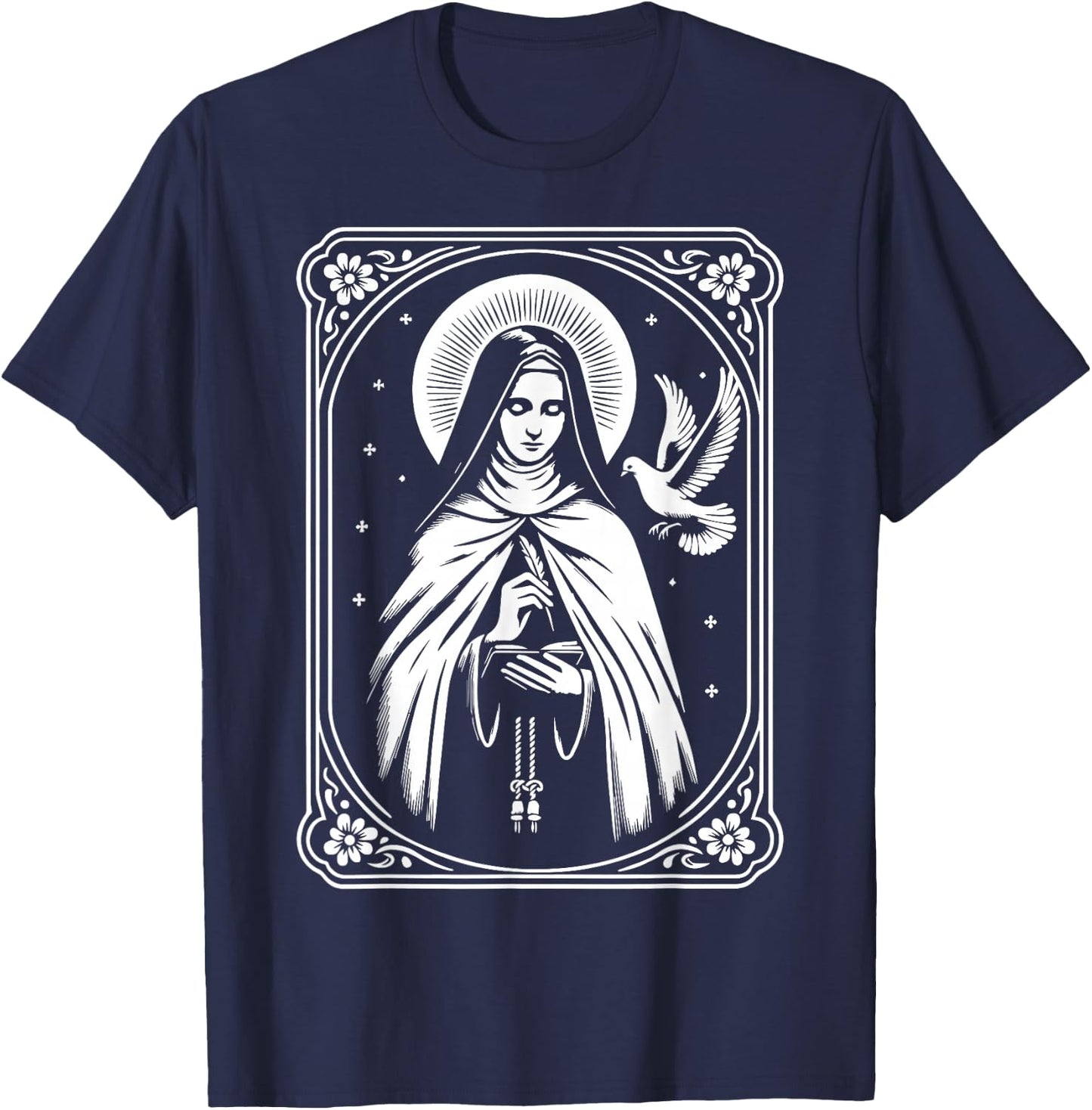 St Teresa of Avila Interior Castle Catholic Patron Saint T-Shirt - T-Shirt | Navy