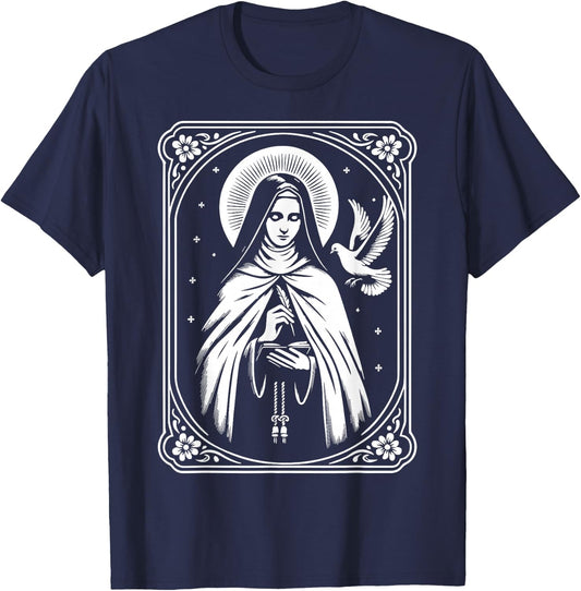 St Teresa of Avila Interior Castle Catholic Patron Saint T-Shirt - T-Shirt | Navy