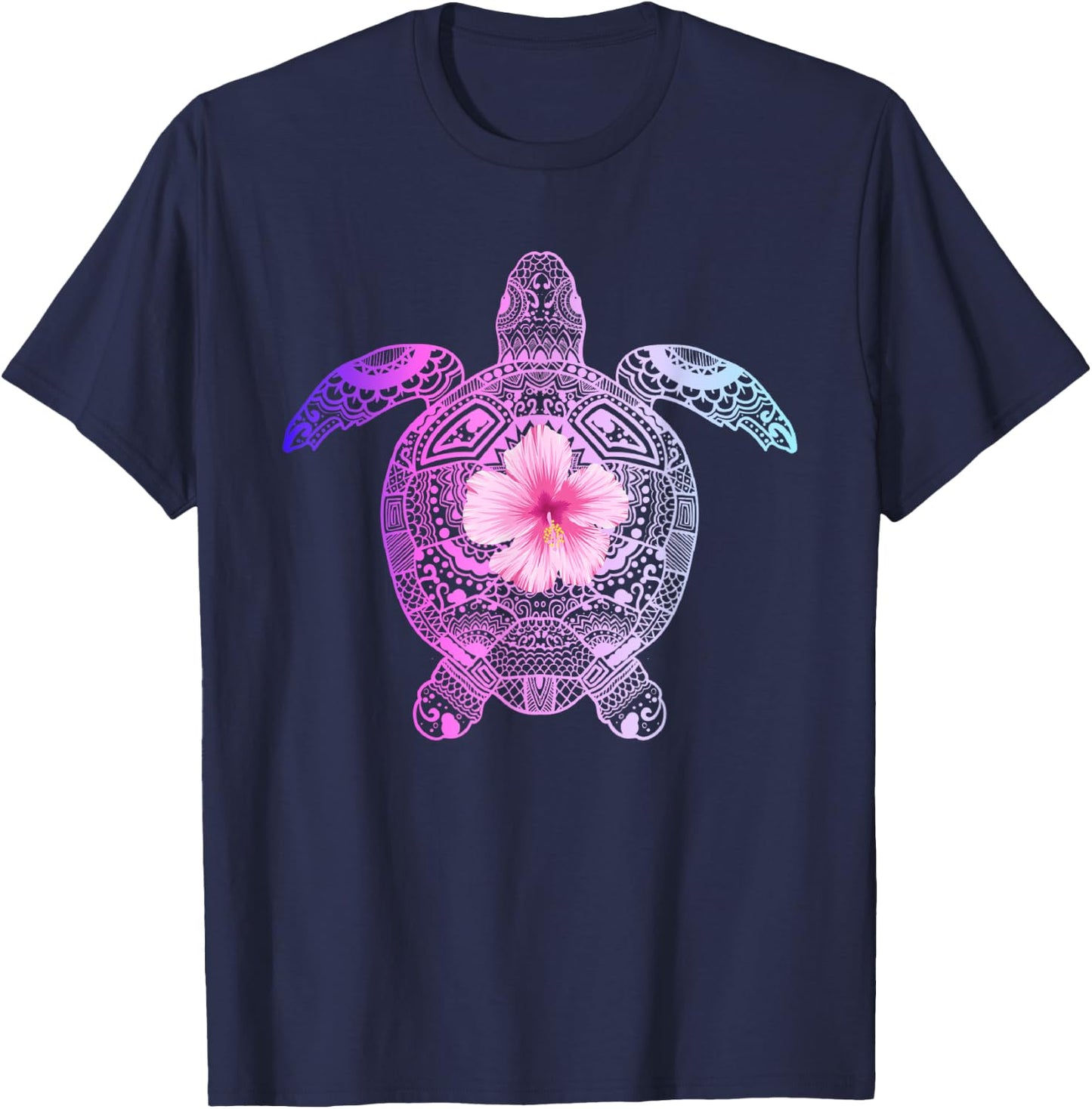 Hawaiian Tie Dye Sea Turtle, Hawaii and Wwomen T-Shirt - T-Shirt | Navy