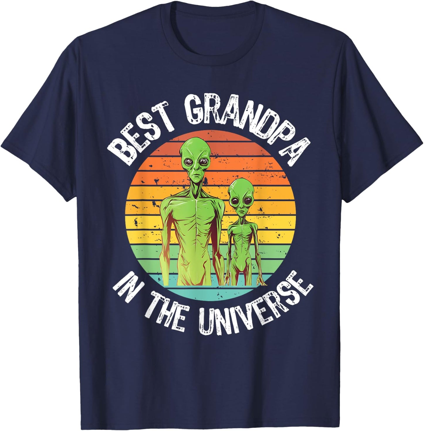 Best Grandpa Alien Grandson and Grandpa UFO Conspiracy T-Shirt - T-Shirt | Navy