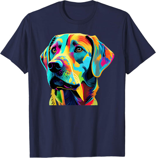Labrador Retriever Lovers Pop Art Labrador Retriever T-Shirt - T-Shirt | Navy