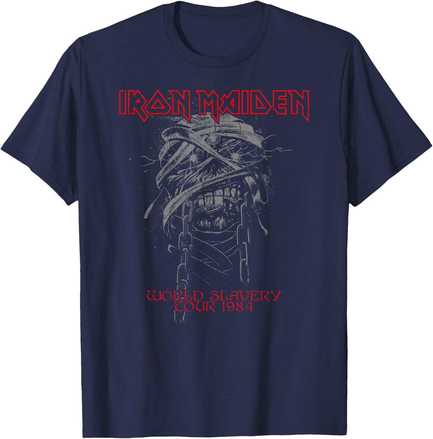 Iron Maiden - World Slavery 1984 T-Shirt - T-Shirt | Navy