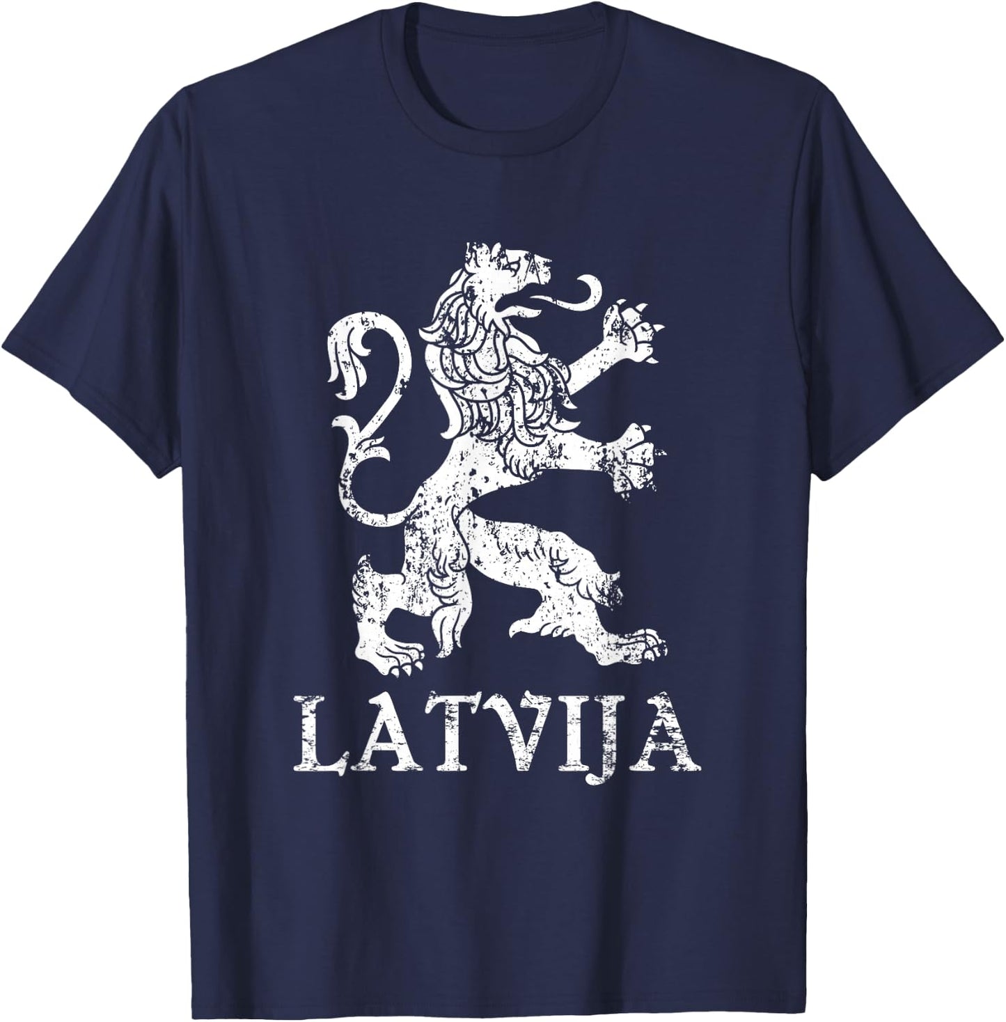 Latvija Latvia Lion Symbol Latvian Pride T-Shirt - T-Shirt | Navy