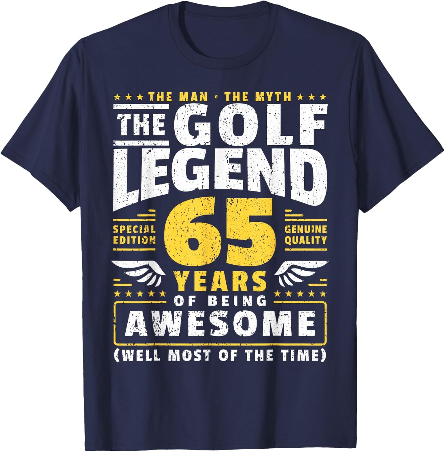 65th Birthday Golf Player 65 Years Old Golfer T-Shirt - T-Shirt | Navy