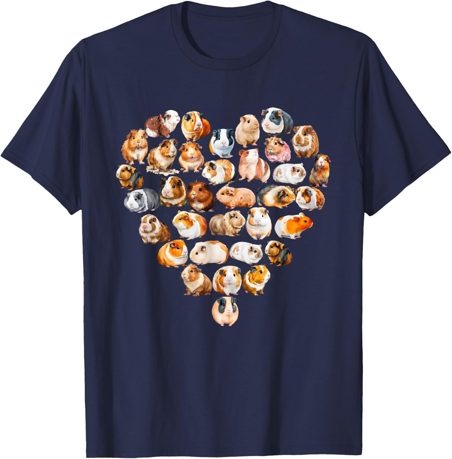 Guinea Pigs Love Heart of Kids Women Teen Girls T-Shirt - T-Shirt | Navy