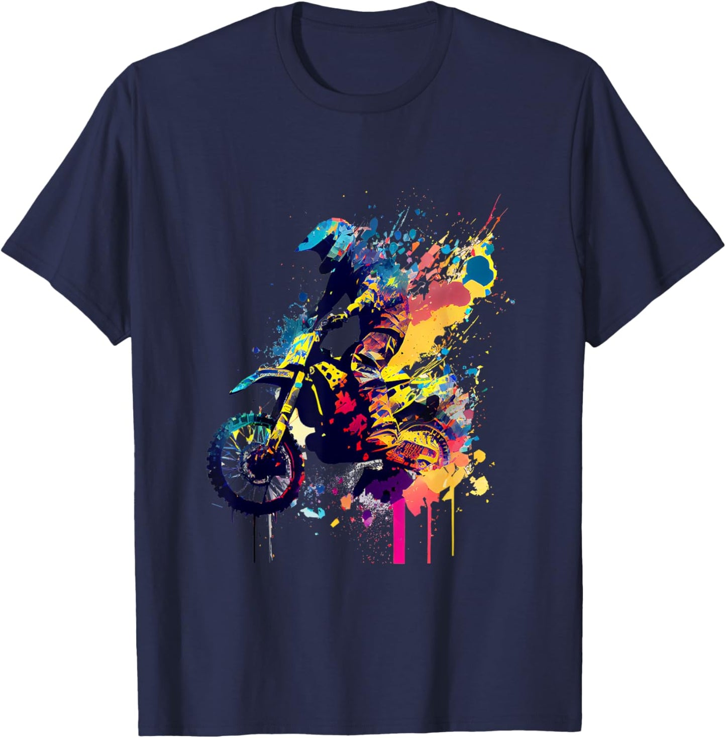 Motocross Enduro Supermoto Bike Dirt Biker Gift T-Shirt - T-Shirt | Navy