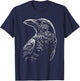 Mystical Raven Bird Occult Symbolism Nature Witch Motif T-Shirt - T-Shirt | Navy