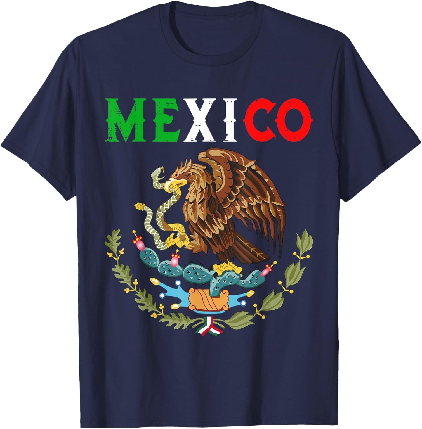 Independence Mexican Day Mexico Eagle Mexico Viva Mexico T-Shirt - T-Shirt | Navy