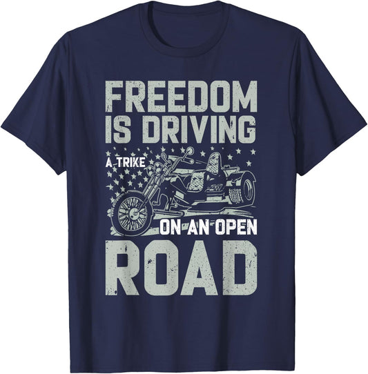 Triker Motorcycle Trike Biker Quote Three Wheeler Trikes T-Shirt - T-Shirt | Navy