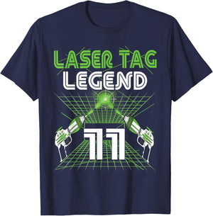 Lasertag Birthday Party - laser tag 11 years birthday T-Shirt - T-Shirt | Navy