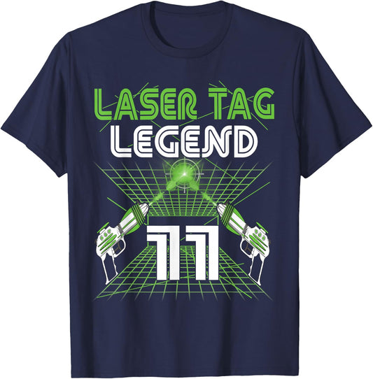 Lasertag Birthday Party - laser tag 11 years birthday T-Shirt - T-Shirt | Navy