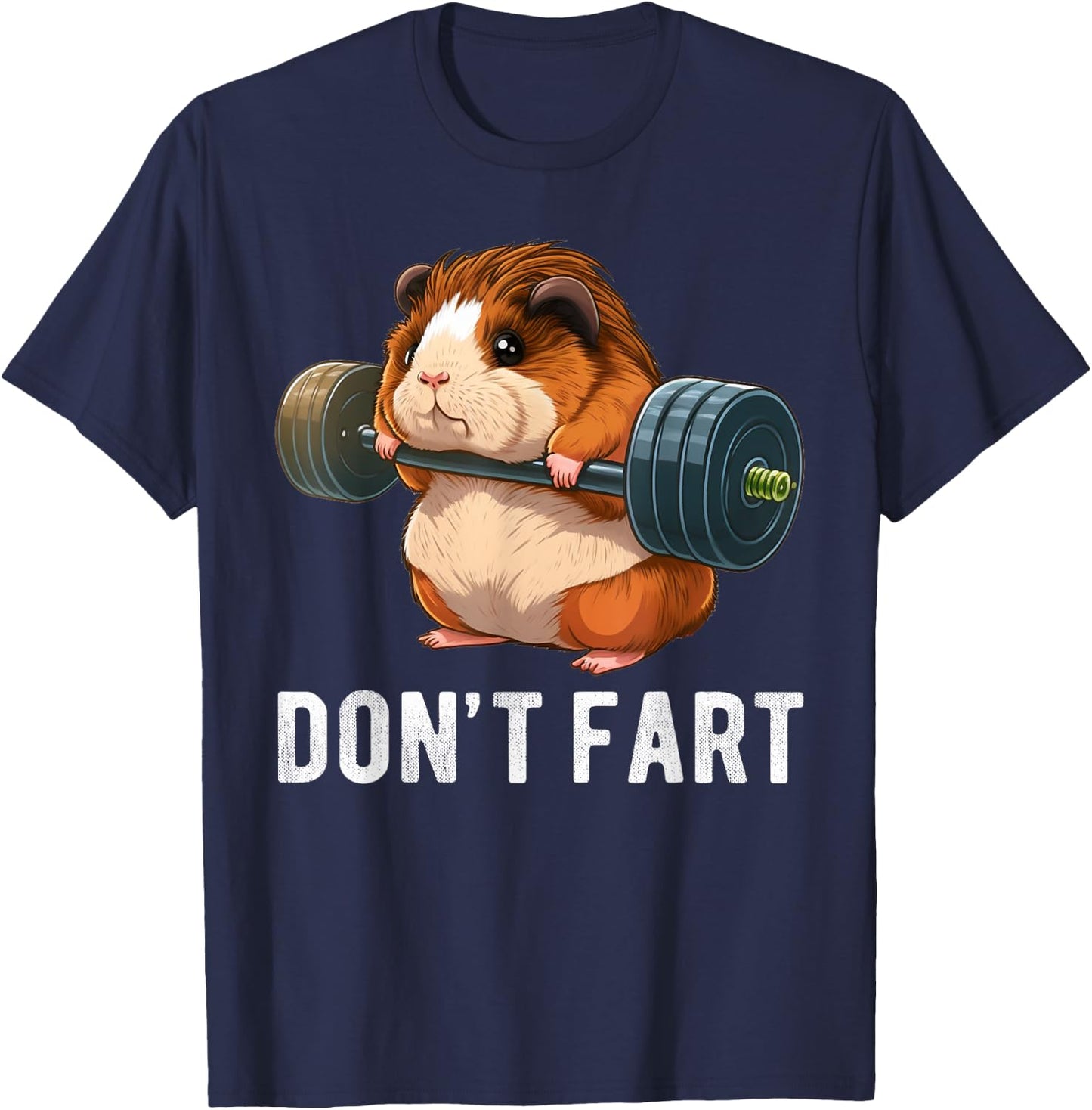Guinea Pig Weight Lifting Gym Fitness Workout Funny T-Shirt - T-Shirt | Navy