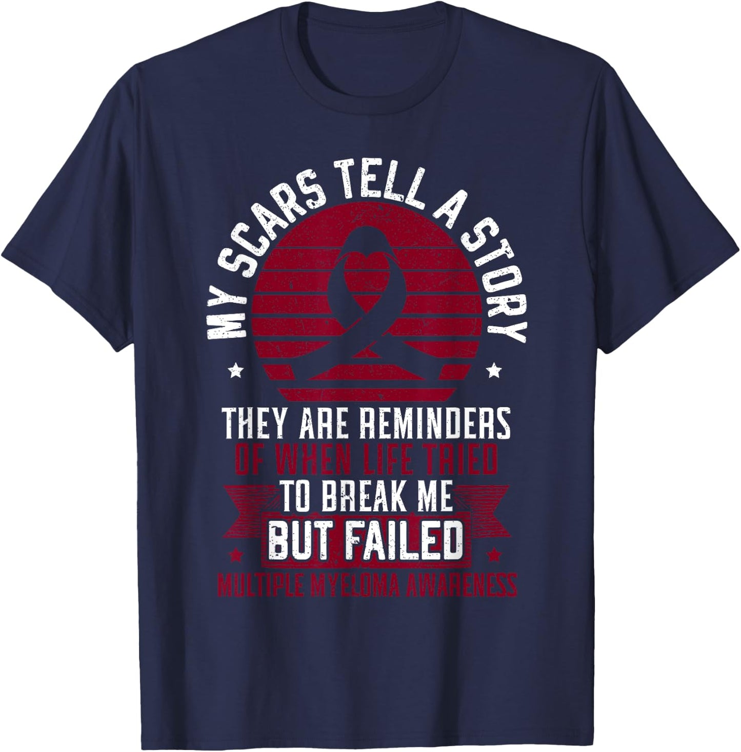 Multiple Myeloma Warrior Myeloma Cancer Awareness T-Shirt - T-Shirt | Navy
