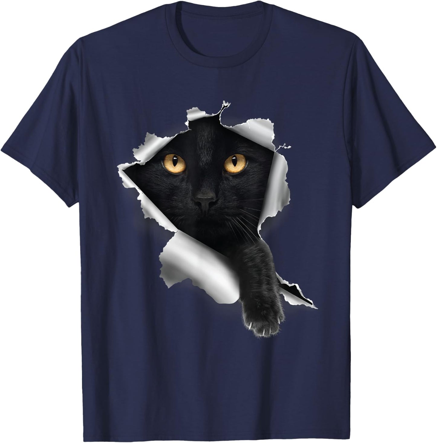 Sneaking Black Cat - Animal Lover Pet Owner Kitten Kitty Men Women Kids T-Shirt - T-Shirt | Navy