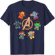Marvel Avengers Holiday Christmas Gingerbread People & Logo T-Shirt - T-Shirt | Navy