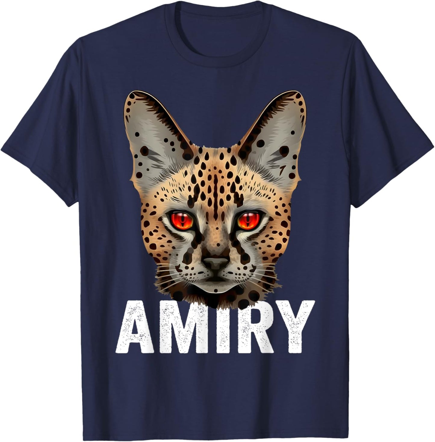 Mountain Lion Ohio Wild Cat Amiry Serval Cat T-Shirt - T-Shirt | Navy