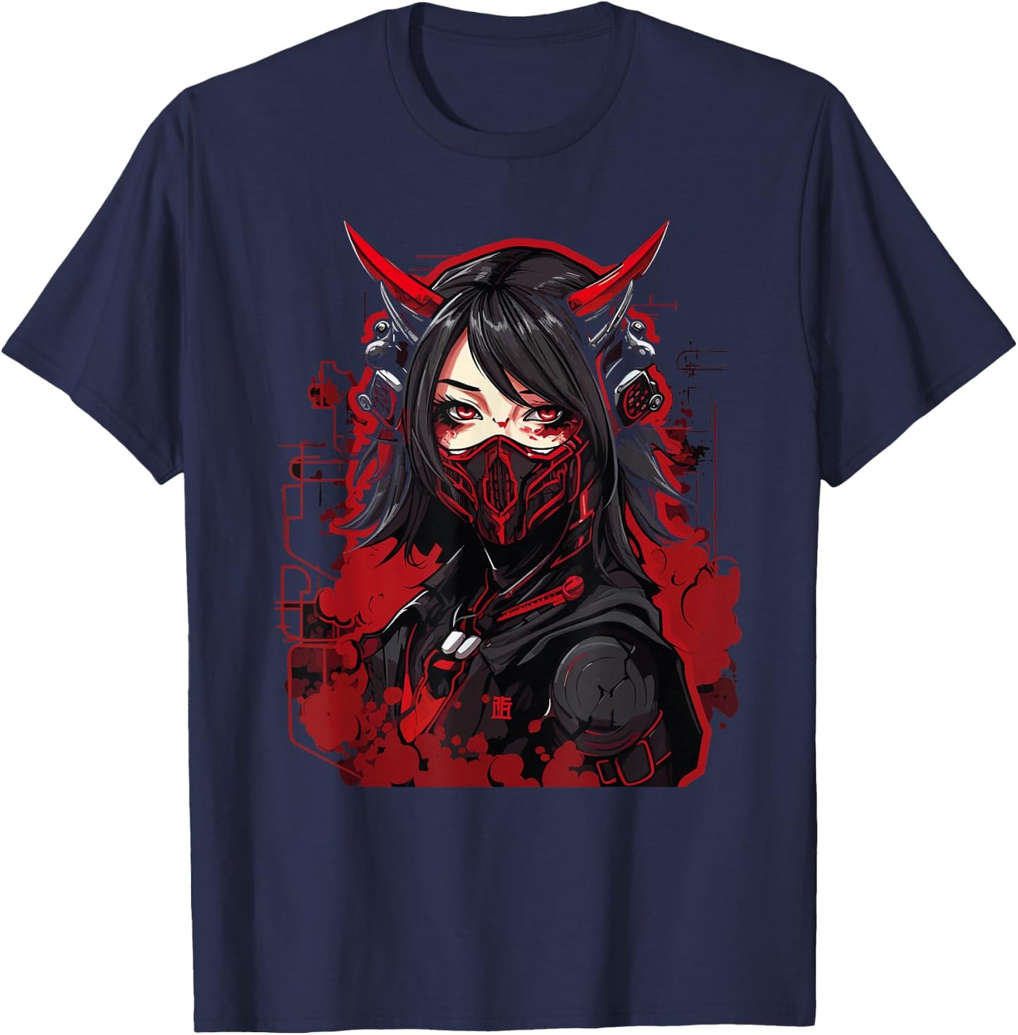 Anime Girl Gothic Waifu Japanese Aesthetic Kawaii Otaku T-Shirt - T-Shirt | Navy