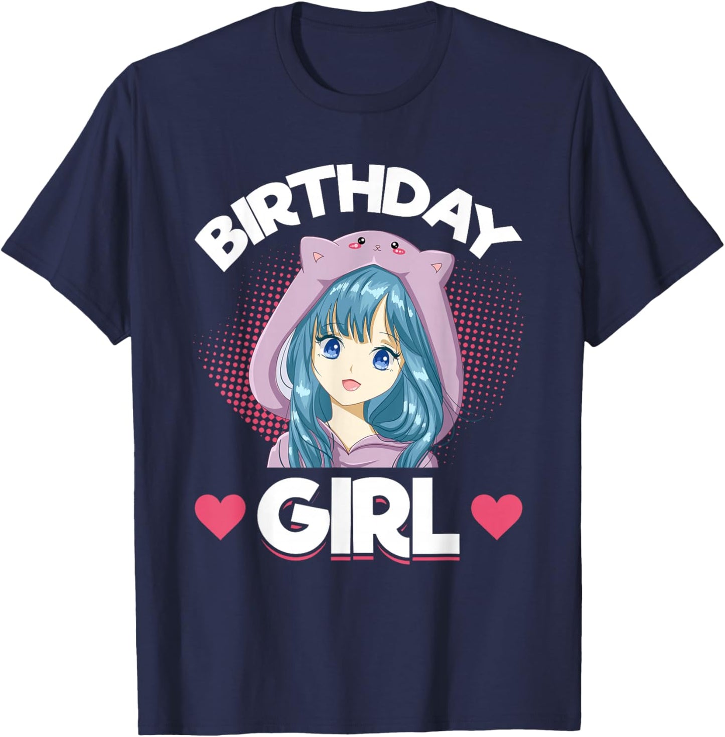 Anime Manga Birthday Girl Birthday T-Shirt - T-Shirt | Navy
