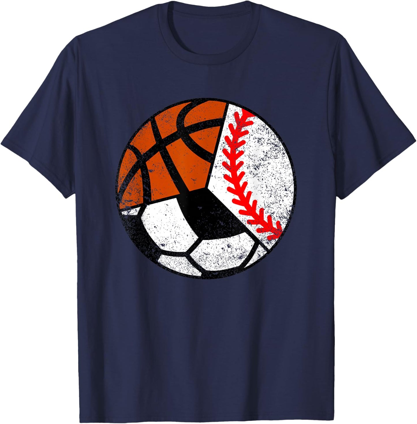 Soccer Baseball Basketball Player Funny Ball Sport T-Shirt - T-Shirt | Navy