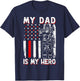 Firefighters My Daddy Is My Hero Firefighter Rescue Service T-Shirt - T-Shirt | Navy