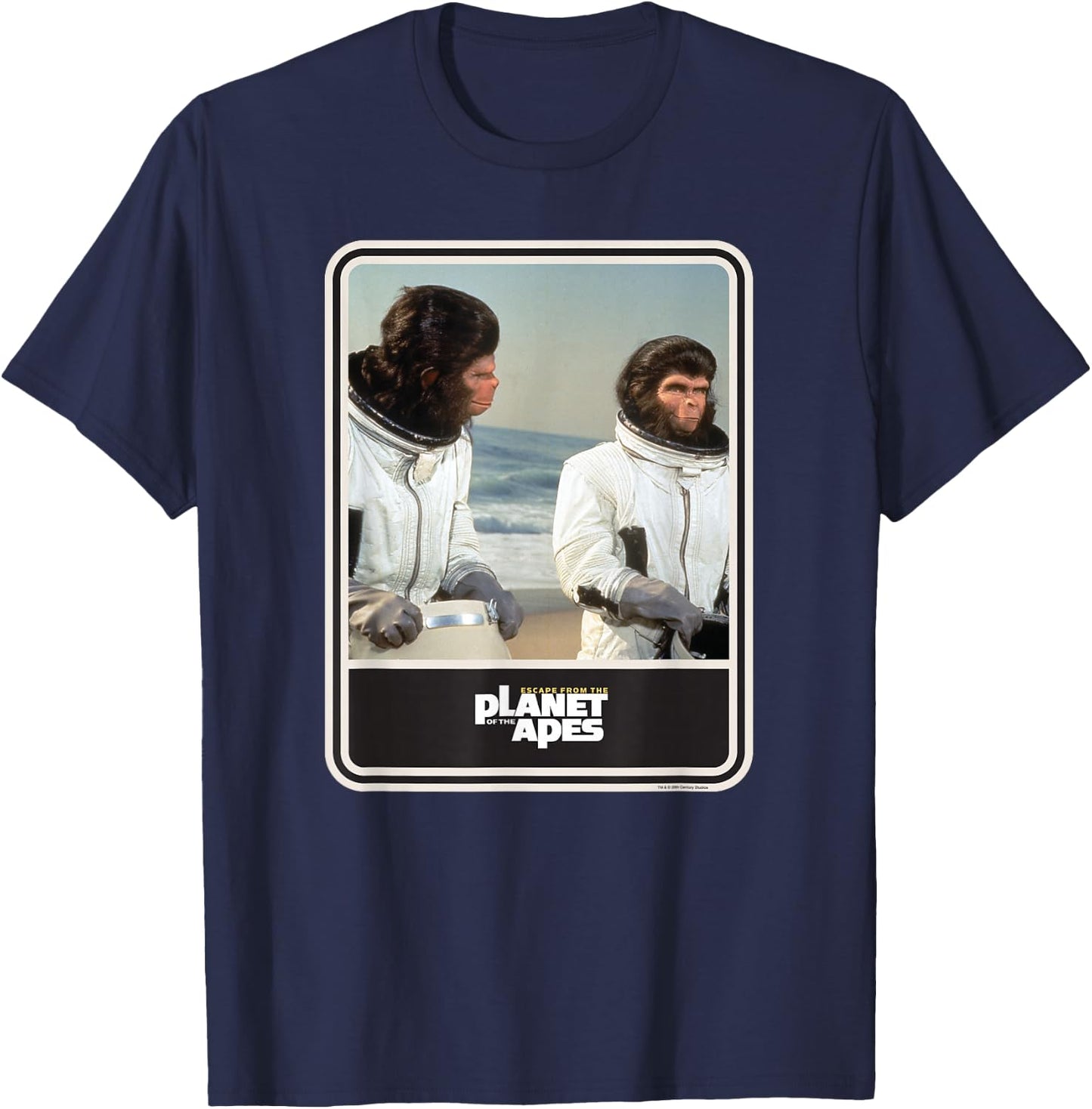 Escape from The Planet of The Apes 1971 Cornelius and Zira T-Shirt - T-Shirt | Navy