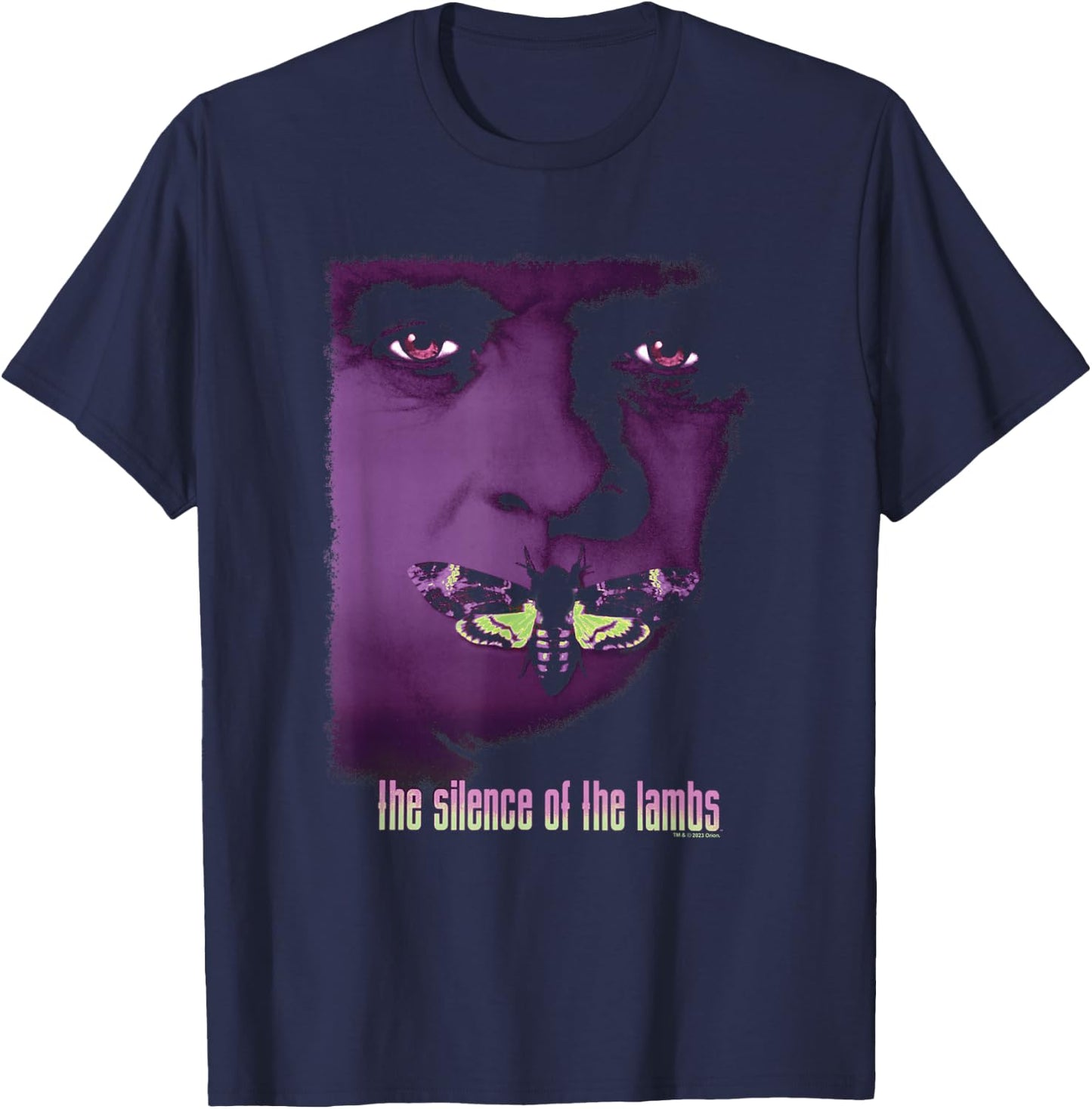 The Silence Of The Lambs Hannibal Lecter Purple Moth Poster T-Shirt - T-Shirt | Navy