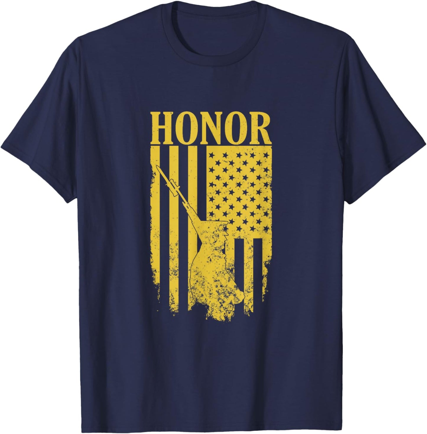 Military Army Flag America Honor Tomb of the Unknown Soldier T-Shirt - T-Shirt | Navy