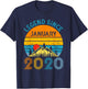 6th Birthday Gifts Legend Since January 2020 6 Years Old T-Shirt - T-Shirt | Navy
