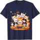 Cute funny cats celebrating thanksgiving autumn dinner T-Shirt - T-Shirt | Navy