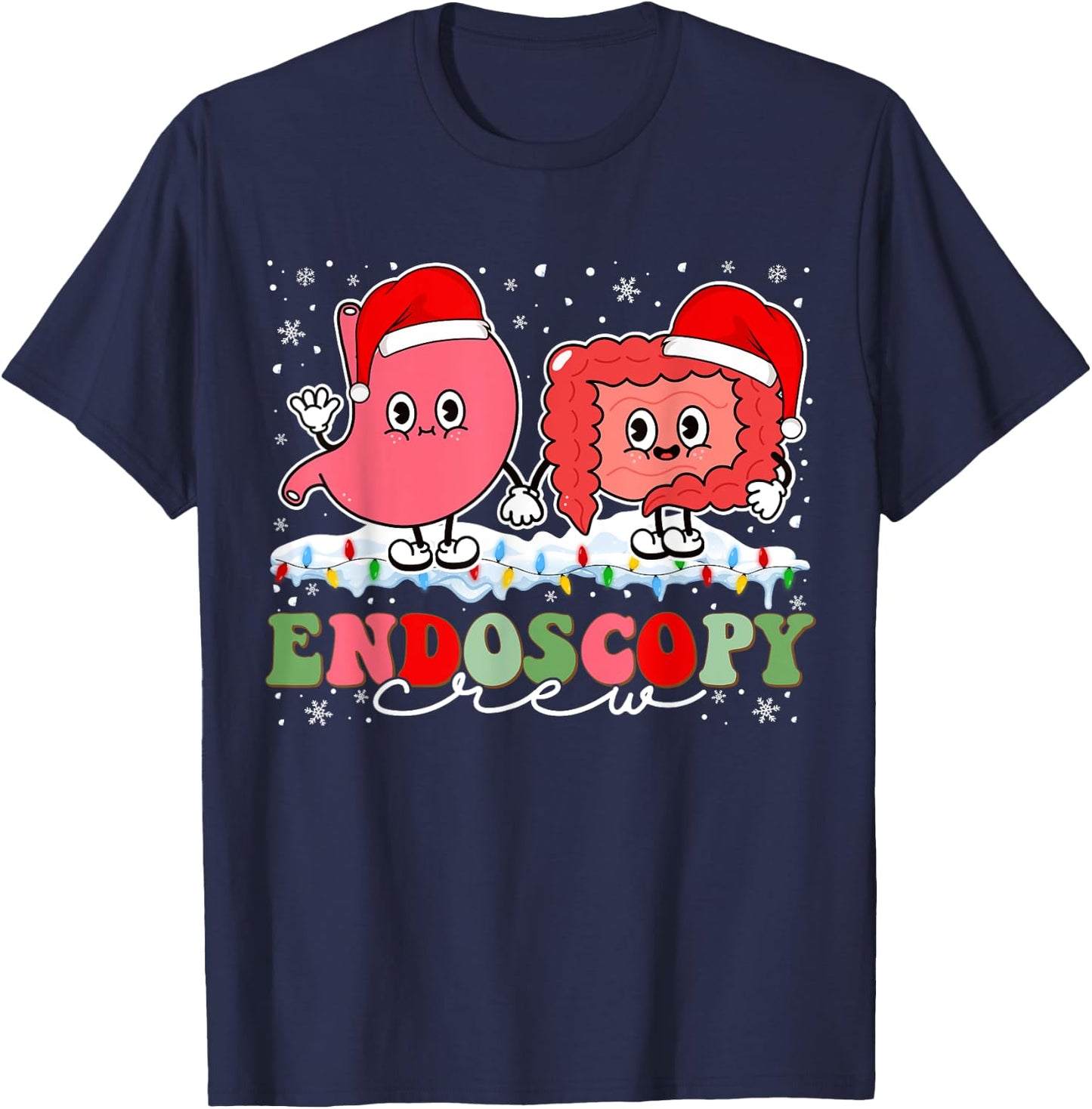 Endoscopy Christmas Crew Gastroenterology Endoscopy Nurse T-Shirt - T-Shirt | Navy