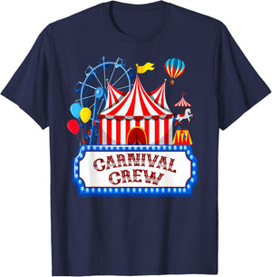 Carnival Crew for Birthday Theme Party Matching Family T-Shirt - T-Shirt | Navy