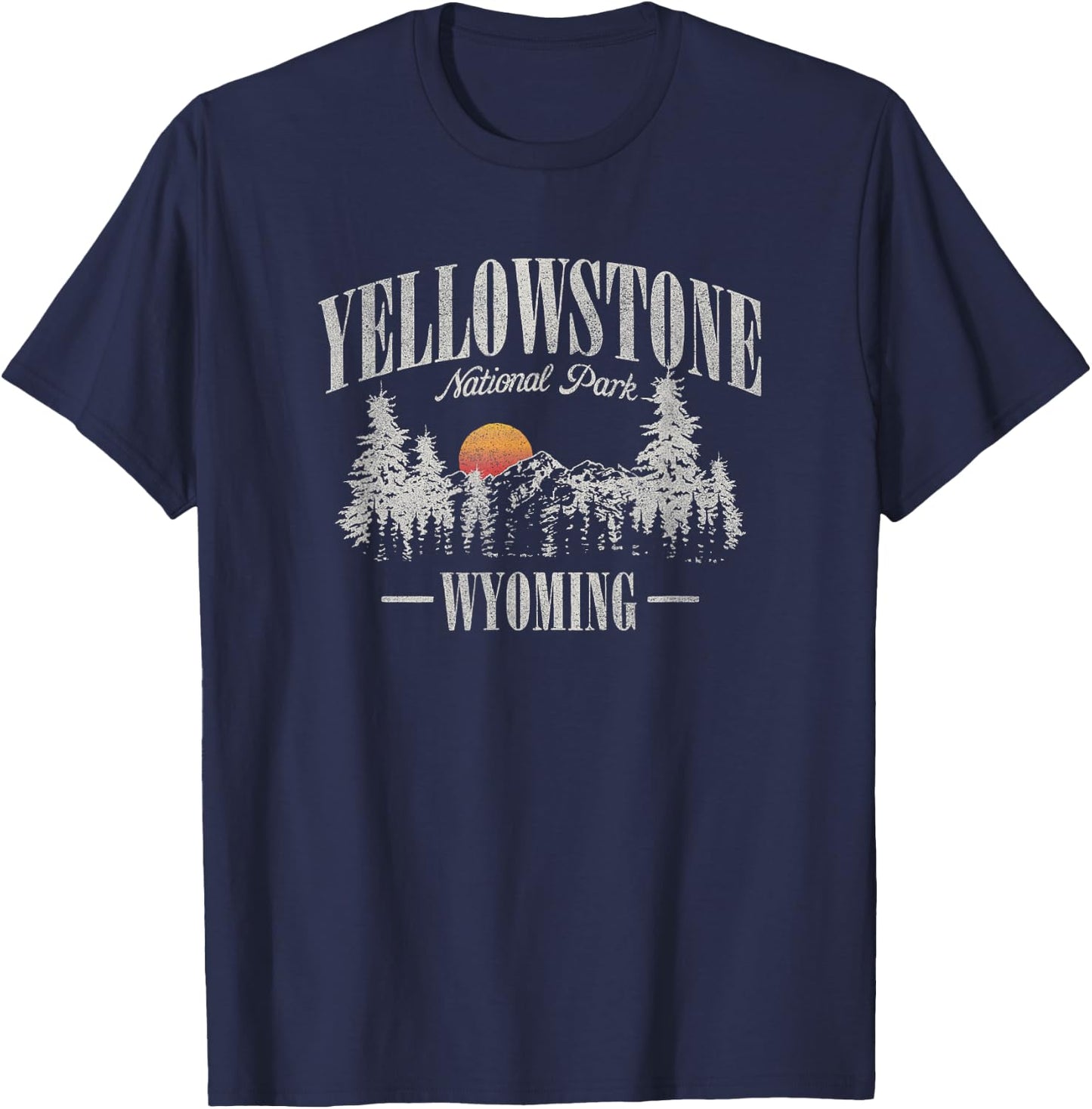 Yellowstone National Park Shirt Destinations -Adults Black Cotton 60% Polyester 40% Short Sleeve Classic Fit Small T-Shirt - T-Shirt | Navy
