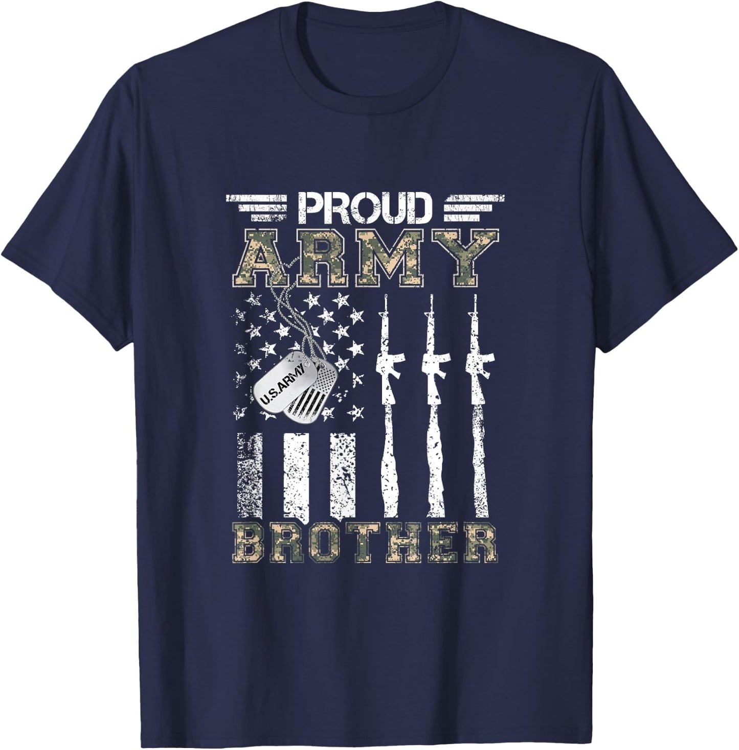 Proud Army Brother US Army Brother Gifts Army Graduation T-Shirt - T-Shirt | Navy