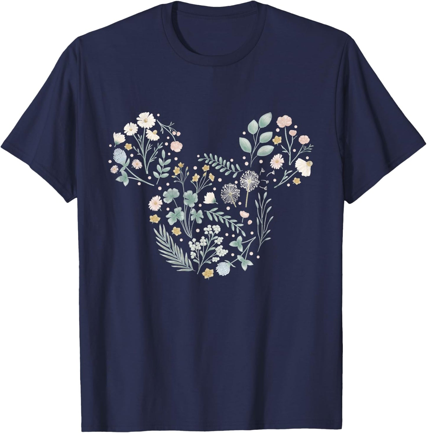 Disney Mickey Mouse Icon Spring Flowers T-Shirt - T-Shirt | Navy
