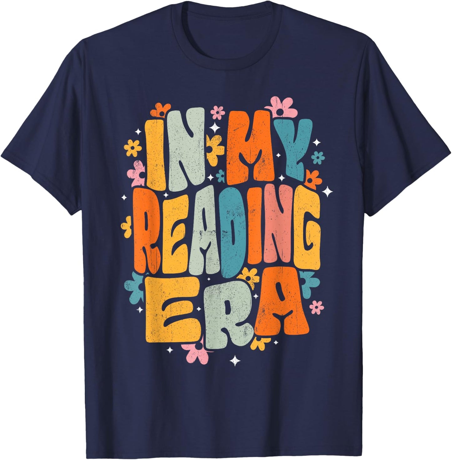 InGENIUS Reading Enthusiast Shirts & Gifts Groovy Reader Librarian Teacher Book Lover T-Shirt - T-Shirt | Navy