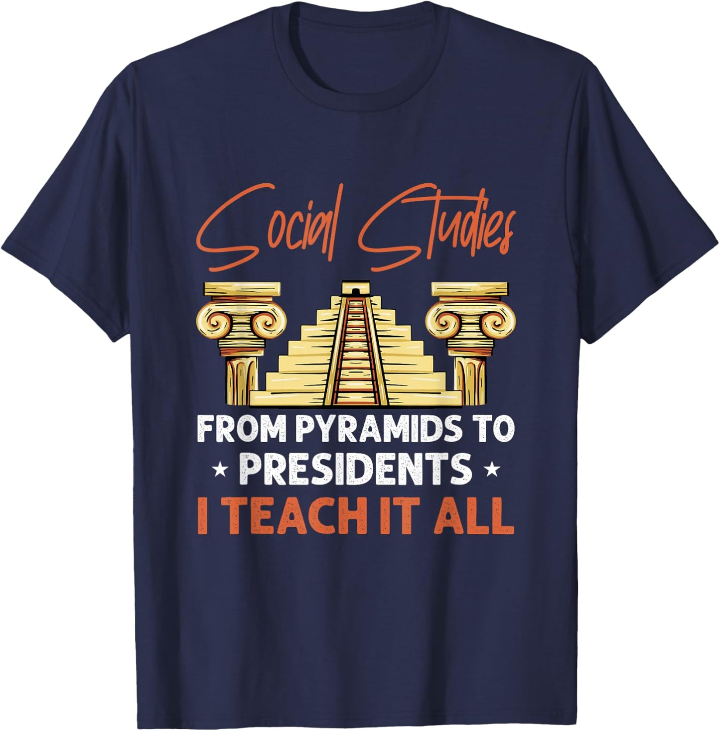 Social Studies Teacher World History Teacher T-Shirt - T-Shirt | Navy