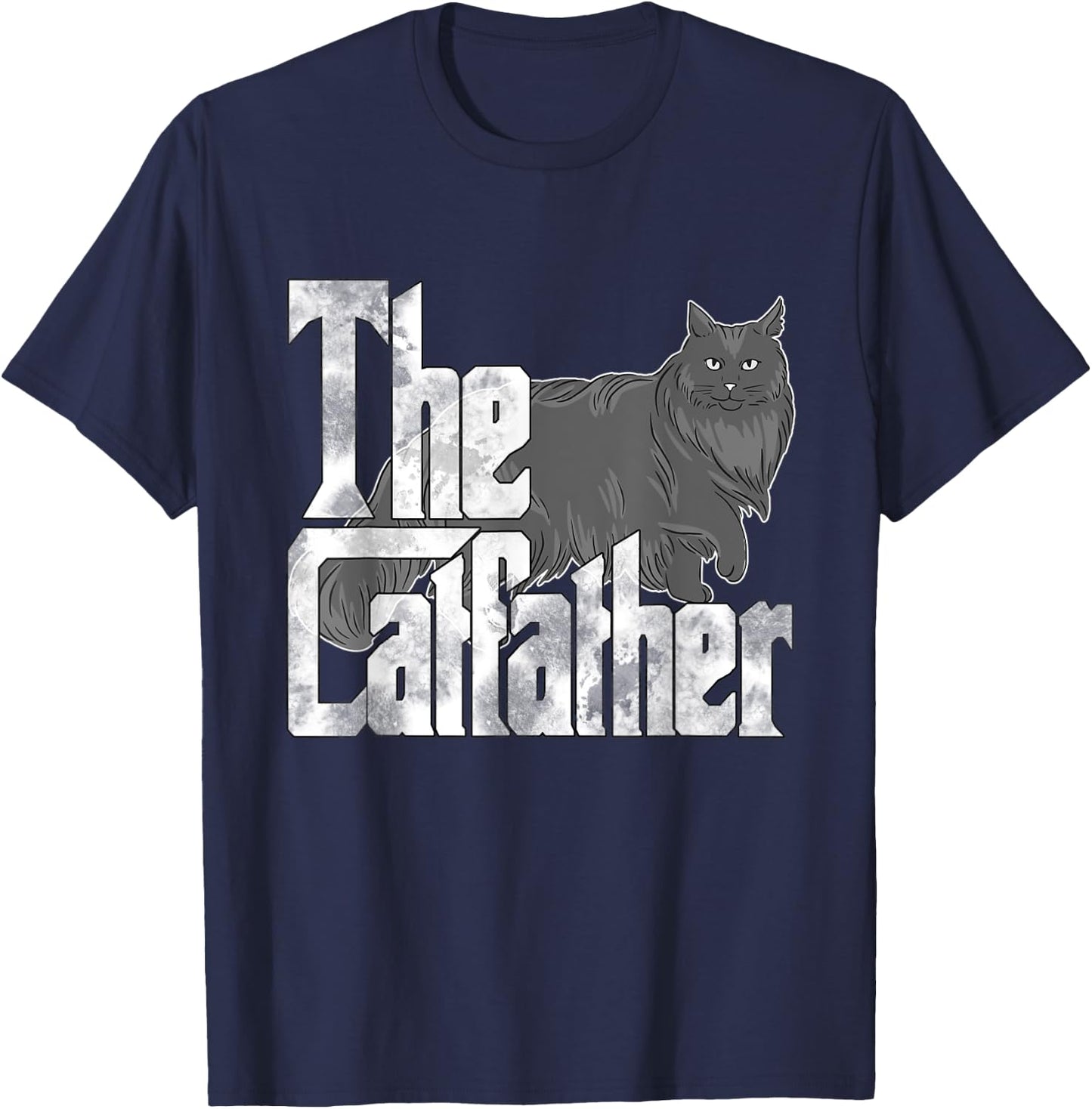 Cat Dad The Catfather Maine Coon Cat Father Kitty Daddy Women T-Shirt - T-Shirt | Navy