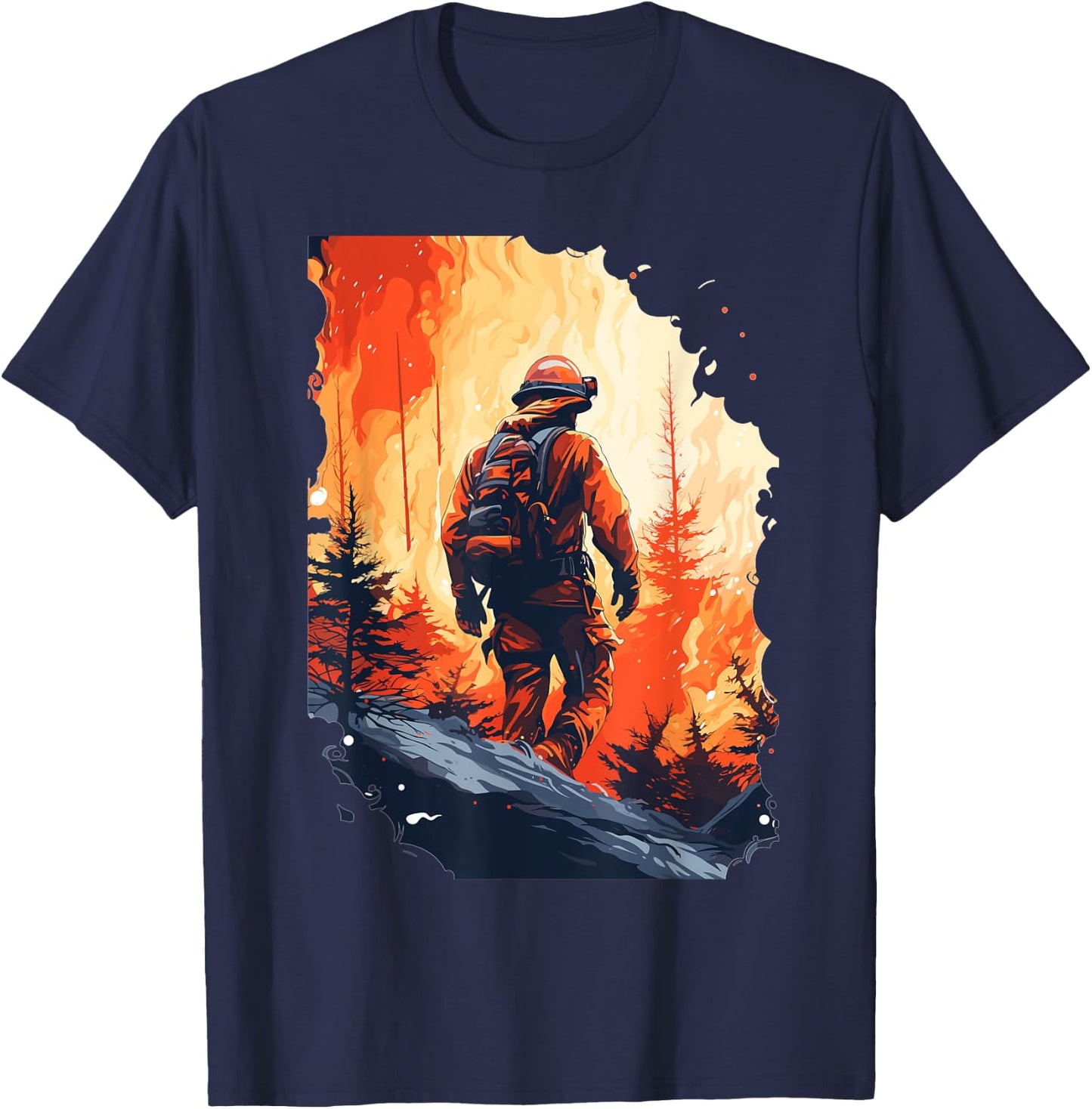 Funny Firefighting Shirts Firefighter & Fireman T-Shirt - T-Shirt | Navy