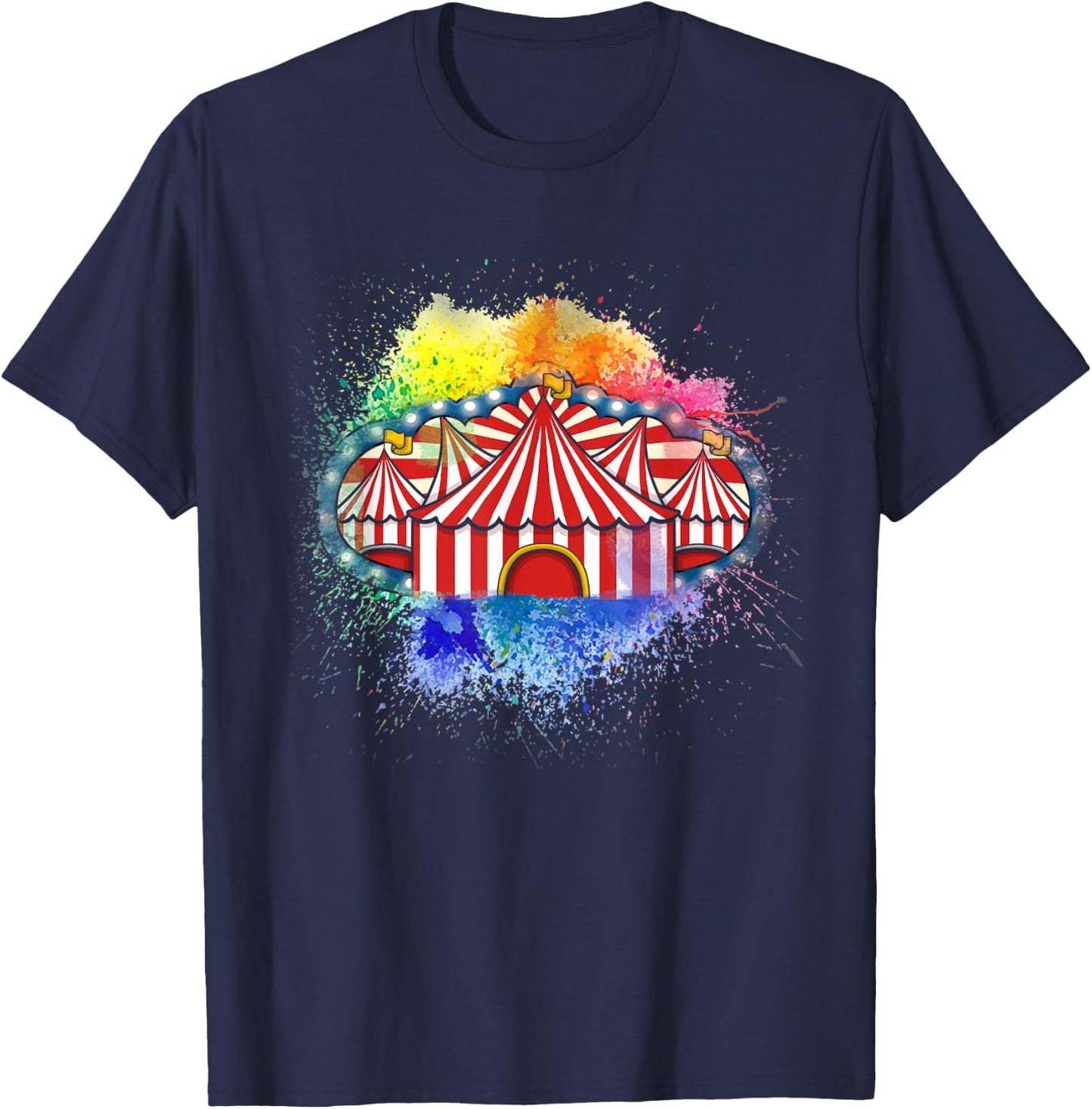 Zirkus Herren Damen Kinder Circus Party Gift Clown Lion Fire Ring Acrobat Funny -Adults Black Small Classic Fit Short Sleeve T-Shirt - T-Shirt | Navy