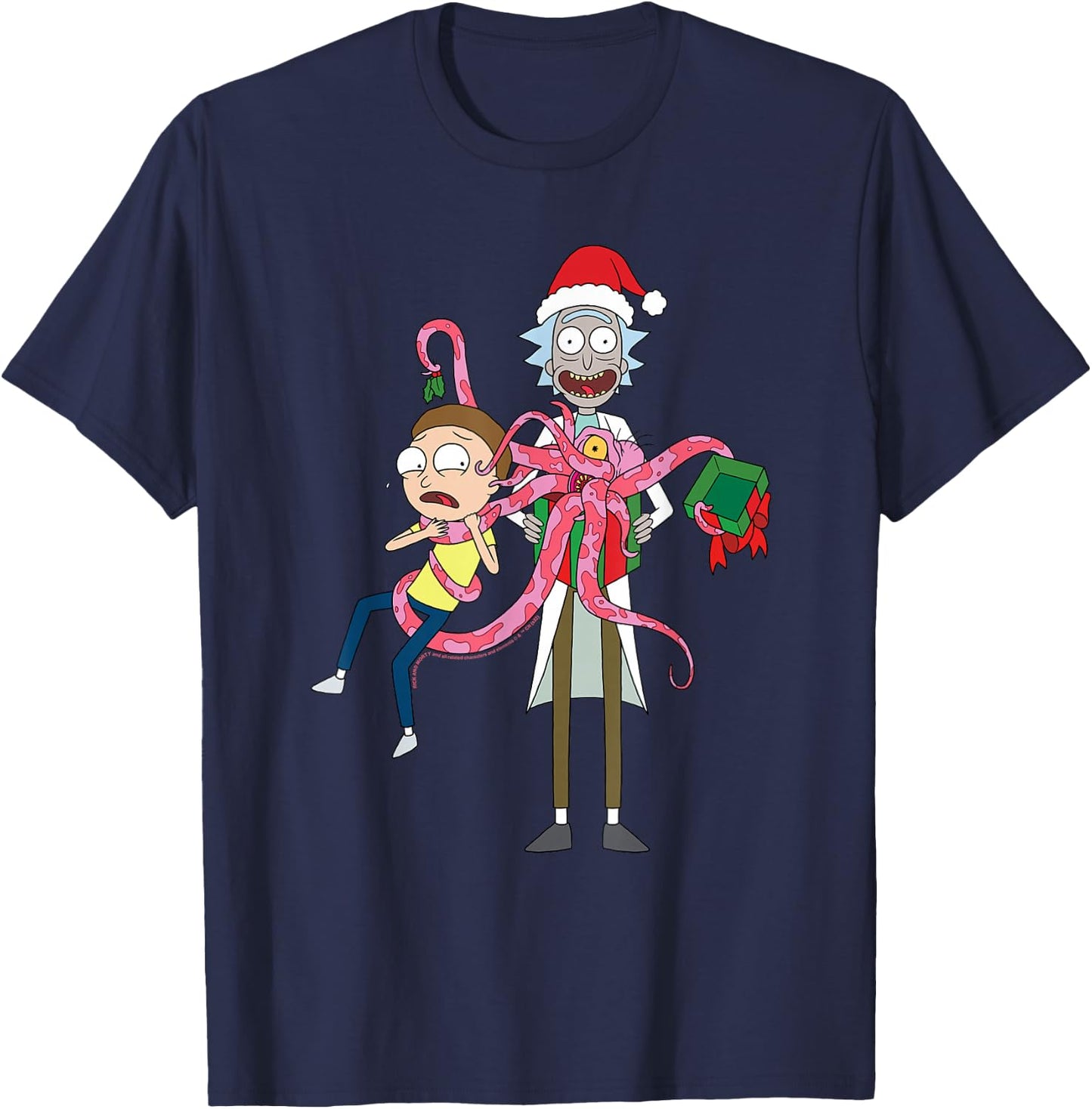 Rick and Morty Christmas, Merry Rickmas Gift Morty T-Shirt - T-Shirt | Navy