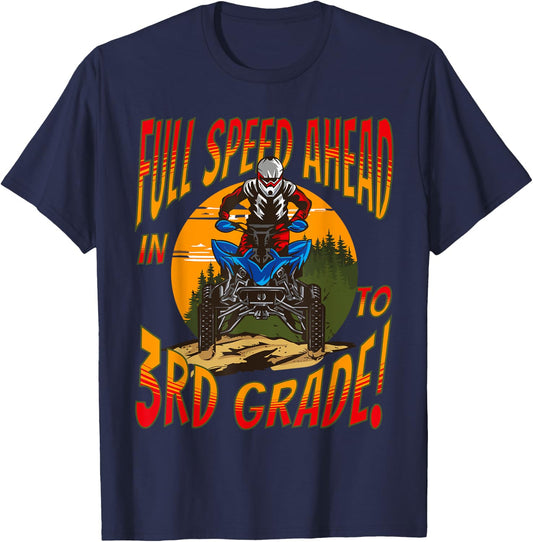 Back To School 2024 Boys Quad Happy First Day Of 3rd Grade T-Shirt - T-Shirt | Navy
